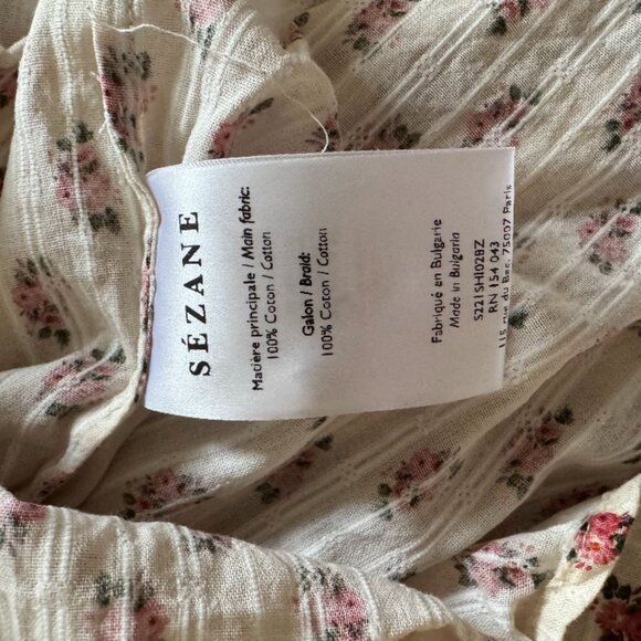 Sezane Chlor Shirt in Red Mini Bouquet - Picture 5 of 6